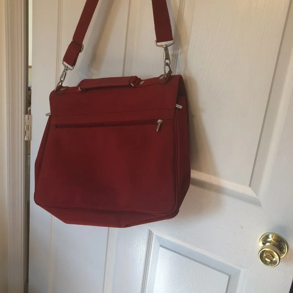 Kipling red messenger bag with computer compartment
